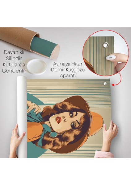 Güzel Retro Kadın Duvar ÖRTÜSÜ-8069 indirimleri