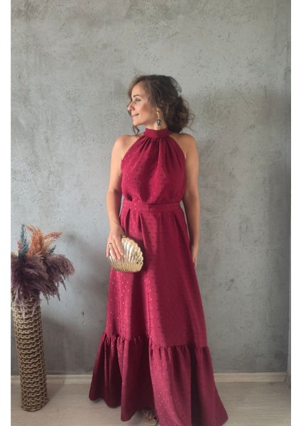 Puatiyeli Kemerli Elbise