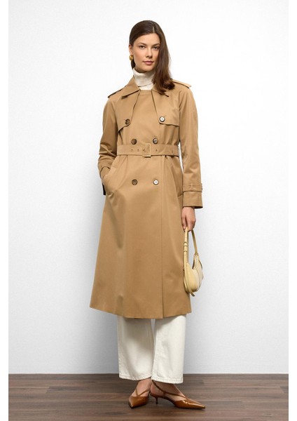 Apolet ve Pelerin Detaylı Reglan Kol Su Itici Özellikli Trençkot K. Kamel 6766 fiyatları