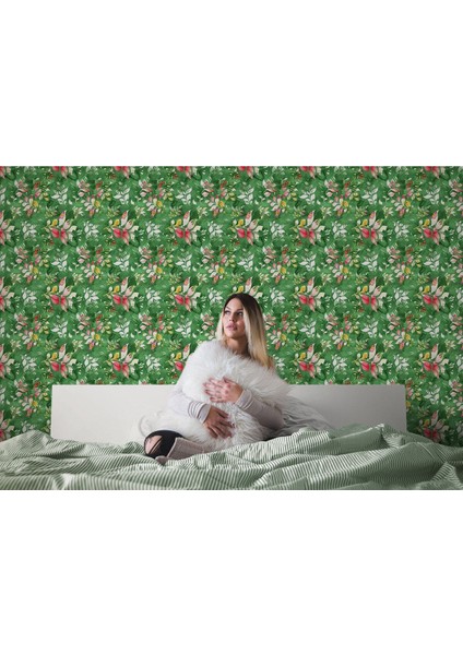 Çiçek ve Yaprak Desenli Tarzı Duvar KAĞIDI-5576 modelleri