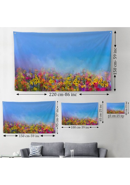 Duvar Örtüsü Soyut Suluboya Çiçekler Kaliteli Kanvas Duvar HALISI-3996 fırsatları