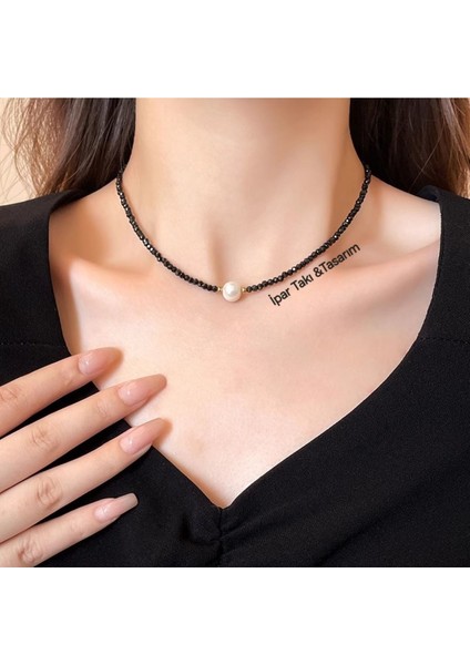 Kristal Boncuk Incili Kolye