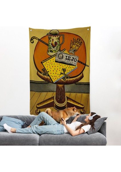 Joan Miro'nun Eldiveni ve Gazetesi Duvar Örtüsü - Glove And NEWSPAPER-7411