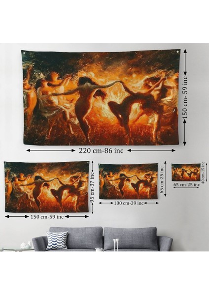 Şabat Ayinin De Ateş Etrafında Dans Eden Kadınlar Duvar ÖRTÜSÜ-HALISI-6568 modelleri