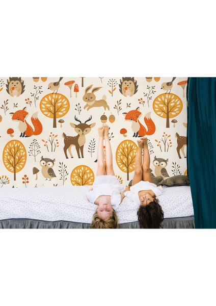 Db Renkli Orman Hayvanları Duvar KAĞIDI-5705