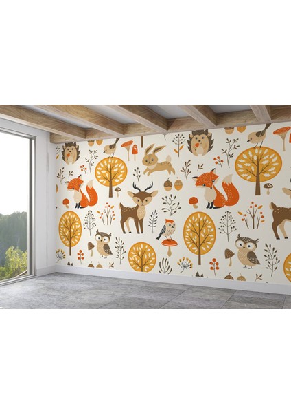 Db Renkli Orman Hayvanları Duvar KAĞIDI-5705 fiyatları