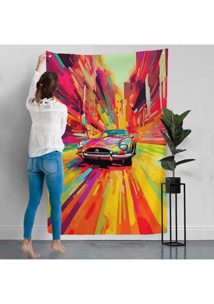 Renkli Klasik Araba Duvar ÖRTÜSÜ-7857 modelleri