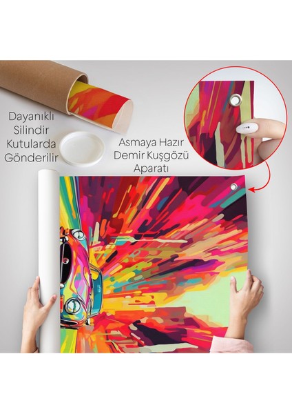 Renkli Klasik Araba Duvar ÖRTÜSÜ-7857 indirimleri