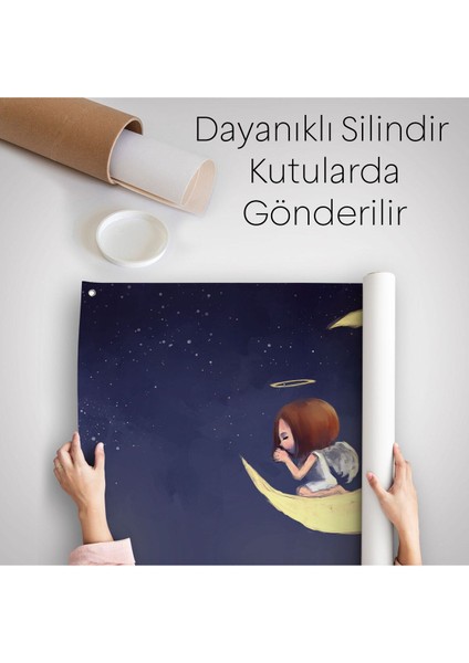 Ay'da Diz Çöküp Dua Eden Melek Kızın Duvar ÖRTÜSÜ-HALISI-1210 indirimleri