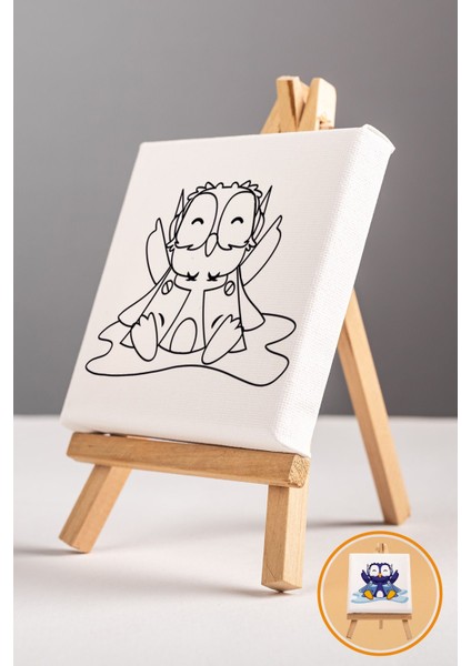 Sevimli Mavi Penguen, Çocuk Eğitici Tuval Boyama Hobi SETI-9109 modelleri