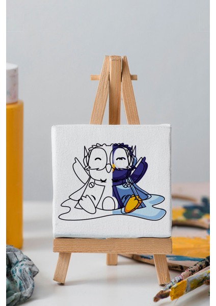 Sevimli Mavi Penguen, Çocuk Eğitici Tuval Boyama Hobi SETI-9109 indirimleri