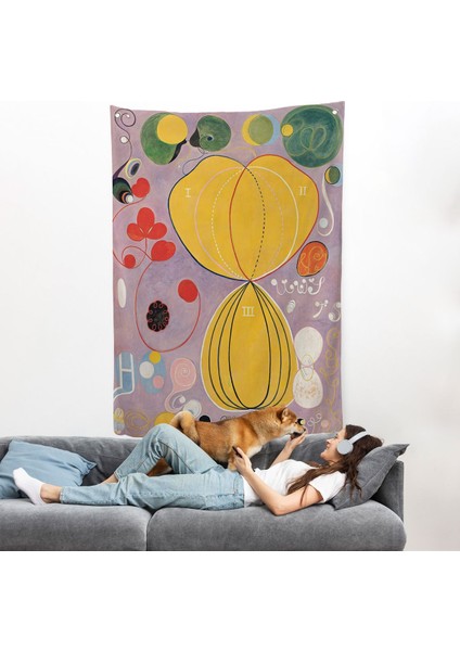 Hilma Af Klint - Renkli Soyut Duvar ÖRTÜSÜ-7315