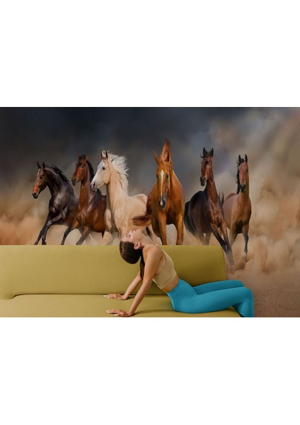Koşan Atlar Dekoratif 23 Nisan Duvar KAĞIDI-1126 fırsatları