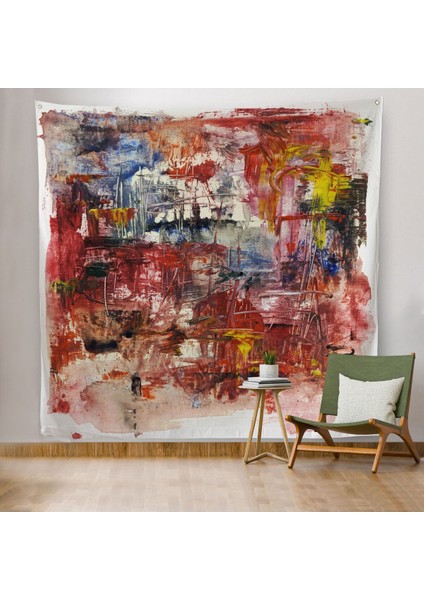 Yağlıboya Görünümlü Soyut Kanvas Duvar ÖRTÜSÜ-HALISI-5904