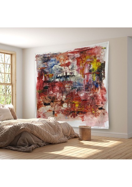 Yağlıboya Görünümlü Soyut Kanvas Duvar ÖRTÜSÜ-HALISI-5904