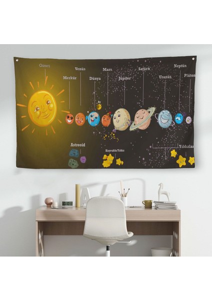 Güneş Sistemi ve Gezegenler Duvar Örtüsü-Halısı -6641