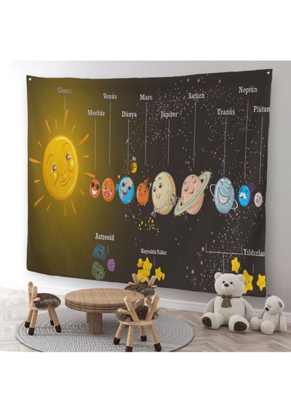 Güneş Sistemi ve Gezegenler Duvar Örtüsü-Halısı -6641 modelleri