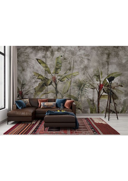 Tropikal Orman Bitkileri Desenli Duvar KAĞIDI-5633 fiyatları