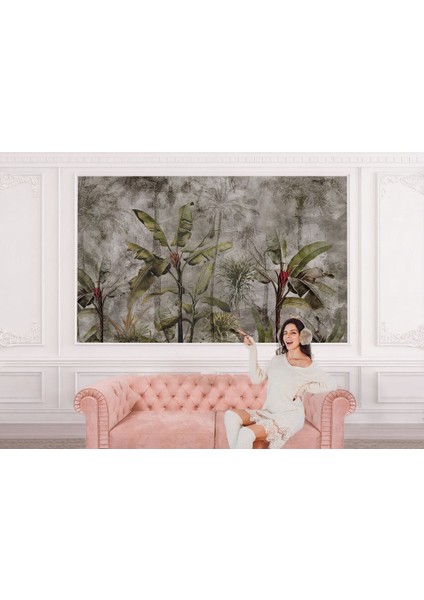 Tropikal Orman Bitkileri Desenli Duvar KAĞIDI-5633 indirimleri