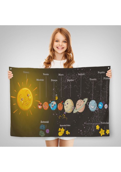 Güneş Sistemi ve Gezegenler Duvar Örtüsü-Halısı -6641 fırsatları