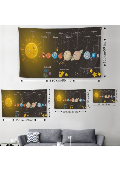 Güneş Sistemi ve Gezegenler Duvar Örtüsü-Halısı -6641 indirimleri
