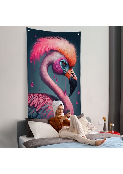 Pembe Hippi Filamingo Duvar ÖRTÜSÜ-7869 fiyatları