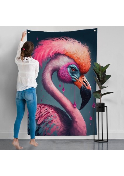 Pembe Hippi Filamingo Duvar ÖRTÜSÜ-7869 modelleri