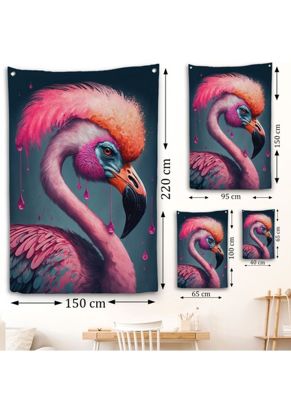 Pembe Hippi Filamingo Duvar ÖRTÜSÜ-7869 fırsatları