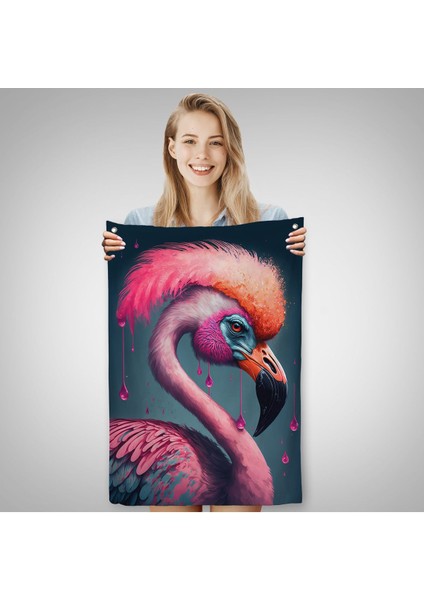 Pembe Hippi Filamingo Duvar ÖRTÜSÜ-7869