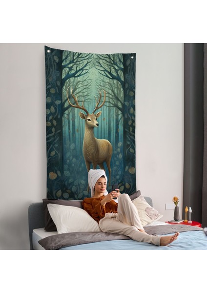 Suluboya Geyik Duvar ÖRTÜSÜ-7524 fiyatları