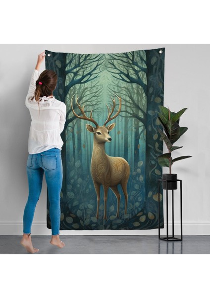 Suluboya Geyik Duvar ÖRTÜSÜ-7524 modelleri