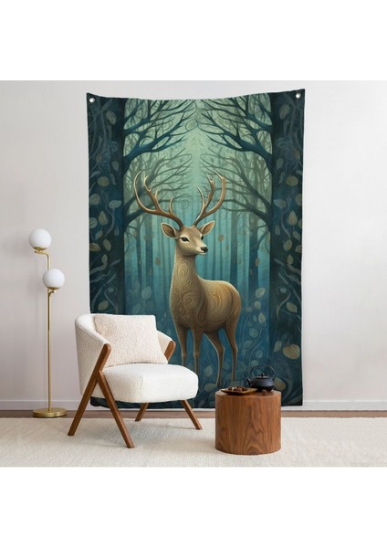 Suluboya Geyik Duvar ÖRTÜSÜ-7524