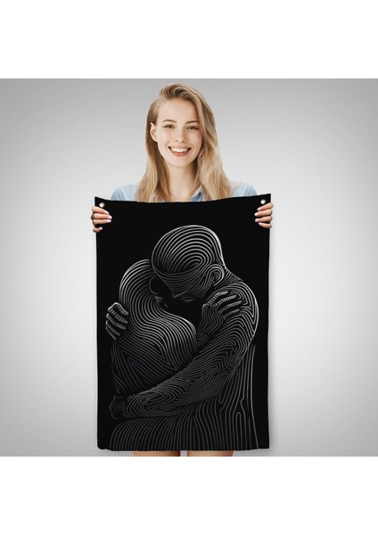 Linear Hug Sarılan Çift Duvar ÖRTÜSÜ-7819