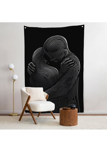 Linear Hug Sarılan Çift Duvar ÖRTÜSÜ-7819