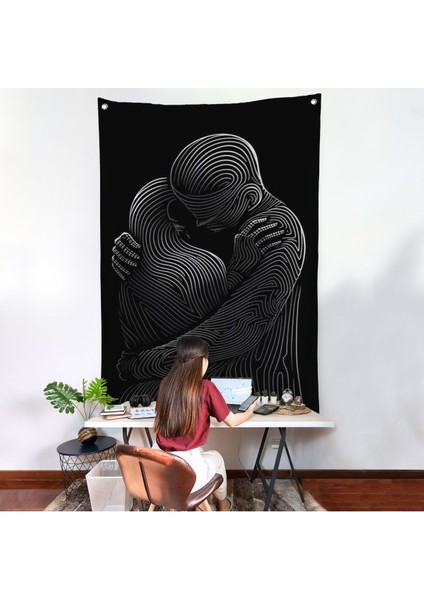 Linear Hug Sarılan Çift Duvar ÖRTÜSÜ-7819