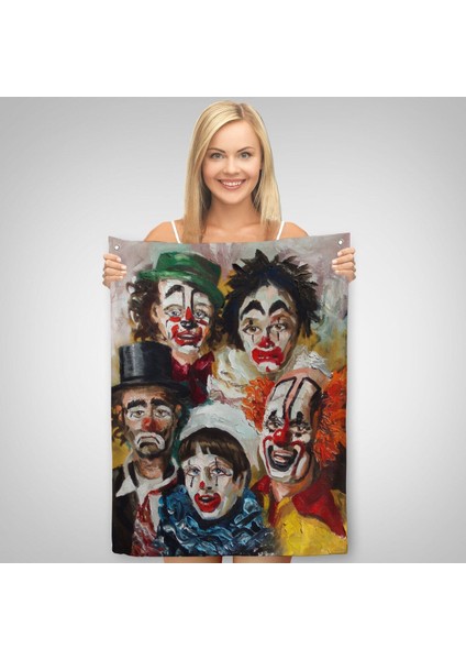 Mutsuz Palyaçolar Dekoratif Duvar ÖRTÜSÜ-HALISI-6421 fiyatları