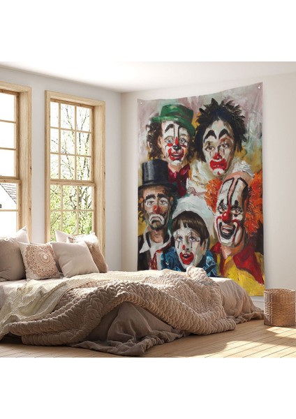 Mutsuz Palyaçolar Dekoratif Duvar ÖRTÜSÜ-HALISI-6421