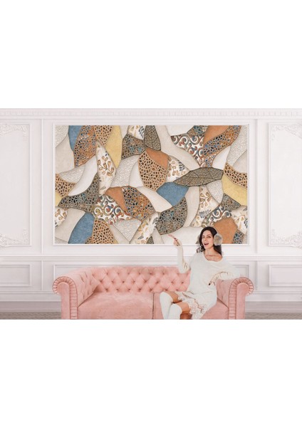 Kırık Mermer Parçaları Desenli Duvar KAĞIDI-5765 modelleri