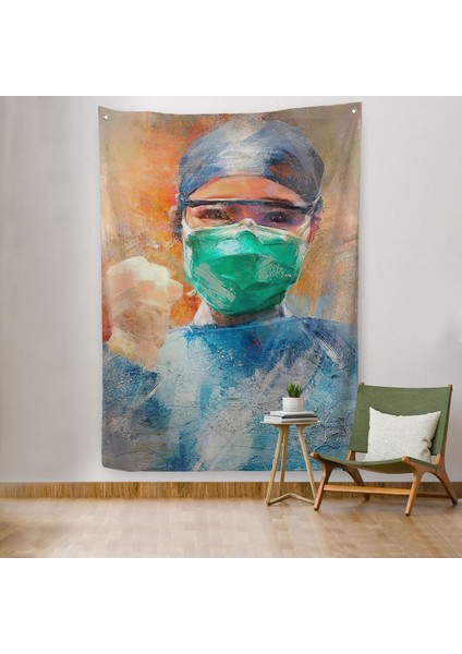 19DÖVÜŞEN Soyut Hemşire, Tıbbi Soyut Duvar Örtüsü - Halısı -5246