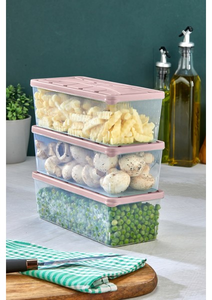 Saklama Kabı 3 Adet 2000 ml Pembe