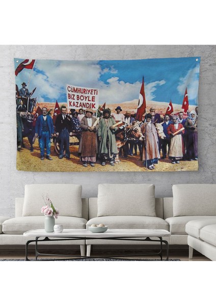 Biz Cumhuriyeti Böyle Kazandık Duvar ÖRTÜSÜ-HALISI-6573