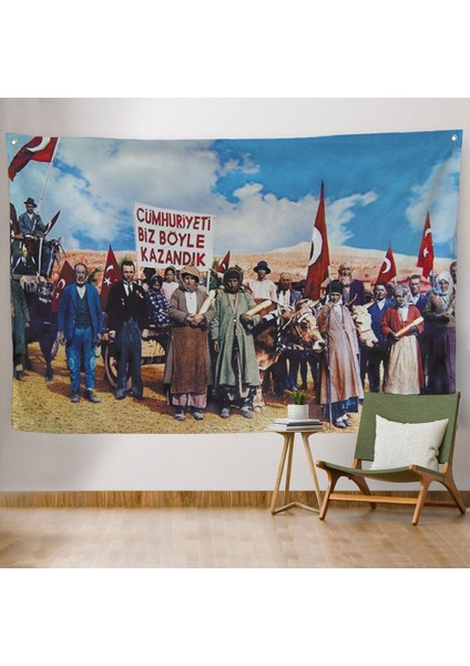 Biz Cumhuriyeti Böyle Kazandık Duvar ÖRTÜSÜ-HALISI-6573