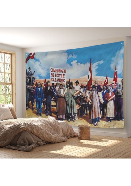 Biz Cumhuriyeti Böyle Kazandık Duvar ÖRTÜSÜ-HALISI-6573