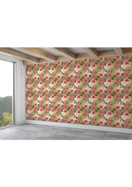 Çiçek ve Yaprak Desenli Duvar KAĞIDI-5578 fiyatları