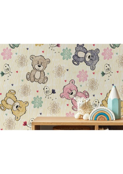 DK001 Seri Ayıcık Desenli Duvar KAĞIDI-5706 fırsatları