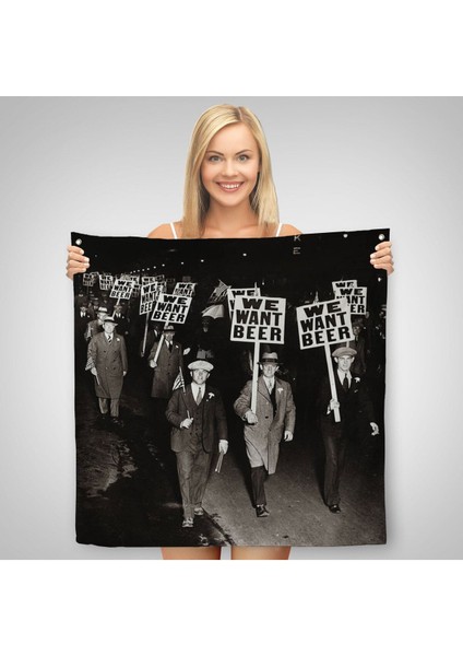 Olağandışı 1931 Yasak Protesto Fotoğrafı Kanvas Duvar ÖRTÜSÜ-HALISI-5336 fiyatları