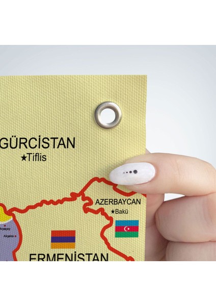 Duvar Örtüsü Detaylı Güncel Türkiye Haritası Kaliteli Kanvas Duvar HALISI-4049 indirimleri