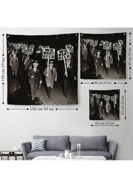 Olağandışı 1931 Yasak Protesto Fotoğrafı Kanvas Duvar ÖRTÜSÜ-HALISI-5336 modelleri