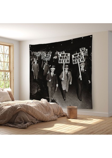 Olağandışı 1931 Yasak Protesto Fotoğrafı Kanvas Duvar ÖRTÜSÜ-HALISI-5336