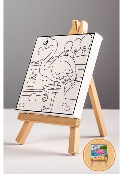 Sevimli Pembe Flamingo, Çocuk Eğitici Tuval Boyama Hobi SETI-9120 modelleri